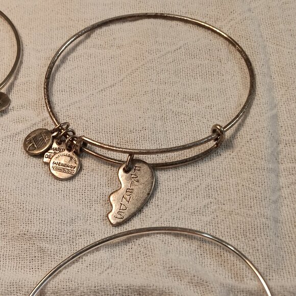 Alex and Ani lot of 9 bangle bracelets silver & brass tones + 1 Footnotes - Picture 5 of 16
